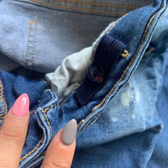 Zara Kids Authentic Denim Jeans W/ Zipper Pocket & Red Stitching Size 13/14 Blue - Picture 8 of 11